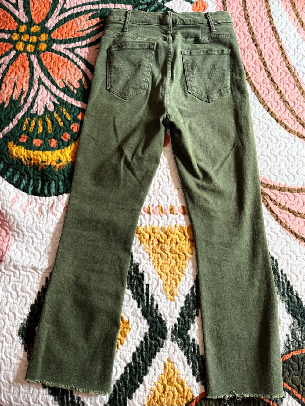MOTHER Trendy Chic High-Rise Olive Green Boot Cut Jeans - Picture 3 of 8